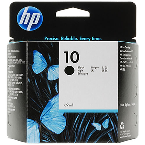 HP 10 Black Ink Cartridge - 69ml Ink Tank - for DesignJet 10PS, 20PS, 50PS, 70, 100, 110, 111 & 120 Printers - C4844A - express delivery from GDS - Graphic Design Supplies Ltd