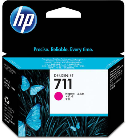 HP 711 Magenta Ink Cartridge - 29ml Ink Tank - for HP DesignJet T120, T125, T130, T520, T525 & T530 Printers - CZ131A - express delivery from GDS - Graphic Design Supplies Ltd