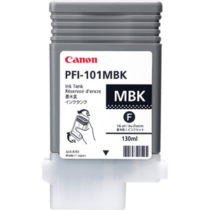 Canon PFI-101MBK Matte Black Ink Cartridge - 130ml - 0882B001AA - for Canon iPF5000, iPF6000S Printers - express delivery from GDS - Graphic Design Supplies Ltd