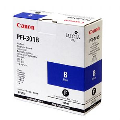 Canon PFI-301B Blue Ink Cartridge - 330ml Ink Tank - for Canon iPF8000, iPF8000S, iPF9000 & iPF9000S Printers - 1494B001AA - express delivery from GDS - Graphic Design Supplies Ltd