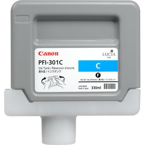 Canon PFI-301C Cyan Ink Cartridge - 330ml Ink Tank - for Canon iPF8000, iPF8000S, iPF9000 & iPF9000S Printers - 1487B001AA - express delivery from GDS - Graphic Design Supplies Ltd
