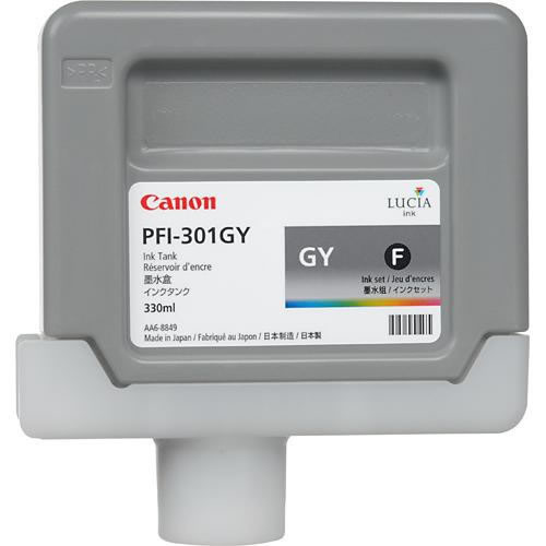 Canon PFI-301G Grey Ink Cartridge - 330ml Ink Tank - for Canon iPF8000, iPF8000S, iPF9000 & iPF9000S Printers - 1495B001AA - express delivery from GDS - Graphic Design Supplies Ltd