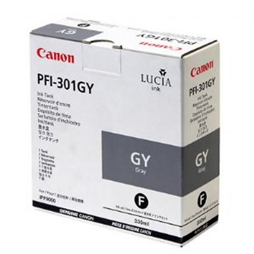 Canon PFI-301G Grey Ink Cartridge - 330ml Ink Tank - for Canon iPF8000, iPF8000S, iPF9000 & iPF9000S Printers - 1495B001AA - express delivery from GDS - Graphic Design Supplies Ltd