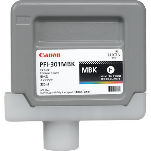 Canon PFI-301MBK Matte Black Ink Cartridge - 330ml Ink Tank - for Canon iPF8000, iPF8000S, iPF9000 & iPF9000S Printers - 1485B001AA - express delivery from GDS - Graphic Design Supplies Ltd