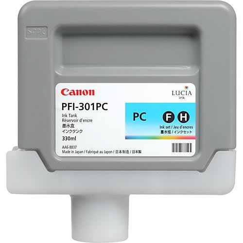 Canon PFI-301PC Photo Cyan Ink Cartridge - 330ml Ink Tank - for Canon iPF8000, iPF8000S, iPF9000 & iPF9000S Printers - 1490B001AA - express delivery from GDS - Graphic Design Supplies Ltd
