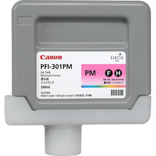 Canon PFI-301PM Photo Magenta Ink Cartridge - 330ml Ink Tank - for Canon iPF8000, iPF8000S, iPF9000 & iPF9000S Printers - 1491B001AA - express delivery from GDS - Graphic Design Supplies Ltd