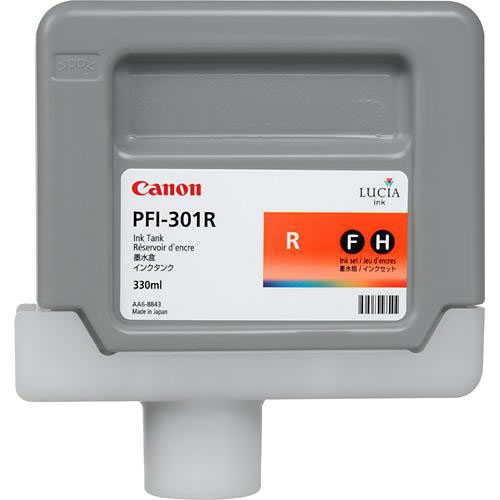 Canon PFI-301R Red Ink Cartridge - 330ml Ink Tank - for Canon iPF8000, iPF8000S, iPF9000 & iPF9000S Printers - 1492B001AA - express delivery from GDS - Graphic Design Supplies Ltd