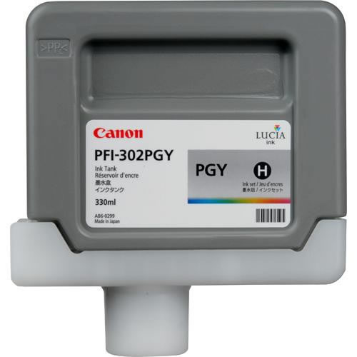 Canon PFI-302PGY Photo Grey Printer Ink Cartridge - Photo Grey Ink Tank - 330ml - 2218B001AA - express delivery from GDS - Graphic Design Supplies Ltd