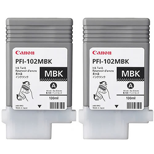 Canon PFI-102MBK Matte Black Ink Cartridge Twin Pack 2 x 130ml 0894B001AA