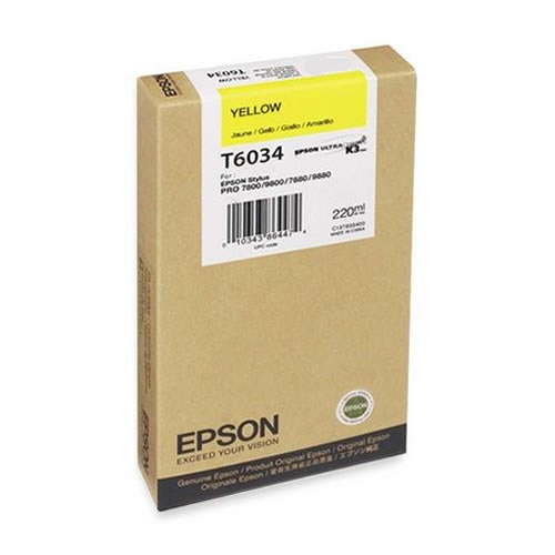 Epson T603400 Yellow Ink Tank 220ml Cartridge C13T603400 for Epson Stylus Pro 7800, 7880, 9800, 9880