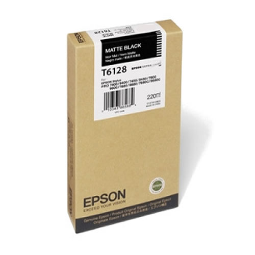 Epson T612800 Matte Black Ink Tank 220ml Cartridge C13T612800 for Epson Stylus Pro 7450, 7800, 7880, 9450, 9800, 9880