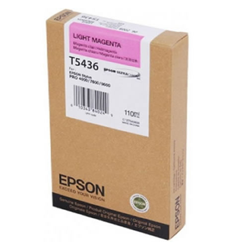 Epson T543600 Light Magenta Ink Tank Cartridge 110ml C13T543600 for Epson Stylus Pro 4000, 7600 & 9600 wide format graphics printers, available from stock for immediate dispatch from GDS Graphic Design Supplies Ltd