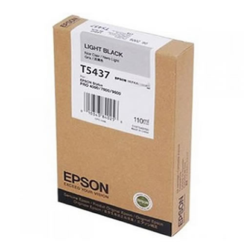 Epson T543700 Light Black Ink Tank Cartridge 110ml C13T543700 for Epson Stylus Pro 4000, 7600 & 9600 wide format graphics printers, available from stock for immediate dispatch from GDS Graphic Design Supplies Ltd