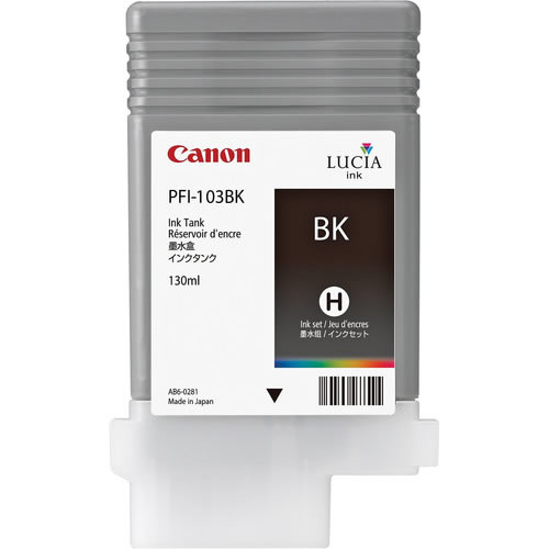 Canon PFI-103BK Black Ink Cartridge - 130ml - 2212B001AA - for Canon iPF5100, iPF6100, iPF6200, express delivery from GDS - Graphic Design Supplies Ltd