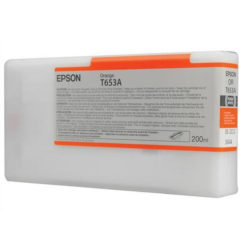 Epson T653A00 Orange Ink Tank 200ml Cartridge C13T653A00 for Epson Stylus Pro 4900 printers  - in stock next day delivery GDS Graphic Design Supplies