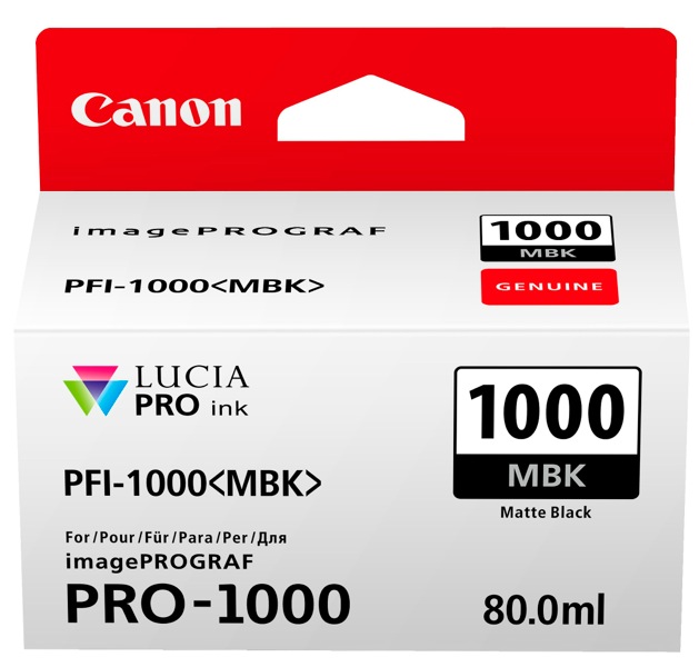 Canon PFI-1000MBK Matte Black Ink Tank 80ml - for Canon PRO-1000 Photo Printer - 0545C001