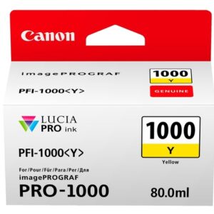 Canon PFI-1000Y Yellow Ink Tank 80ml - for Canon PRO-1000 Photo Printer - 0549C001