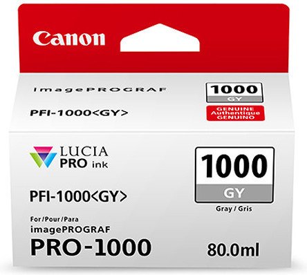Canon PFI-1000GY Grey Ink Tank - 80ml Cartridge - for Canon PRO-1000 Photo Printer - 0552C001