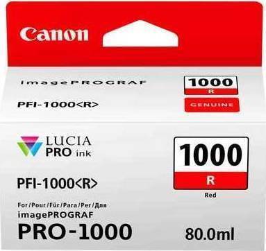Canon PFI-1000R Red Ink Tank - 80ml Cartridge - for Canon PRO-1000 Photo Printer - 0554C001