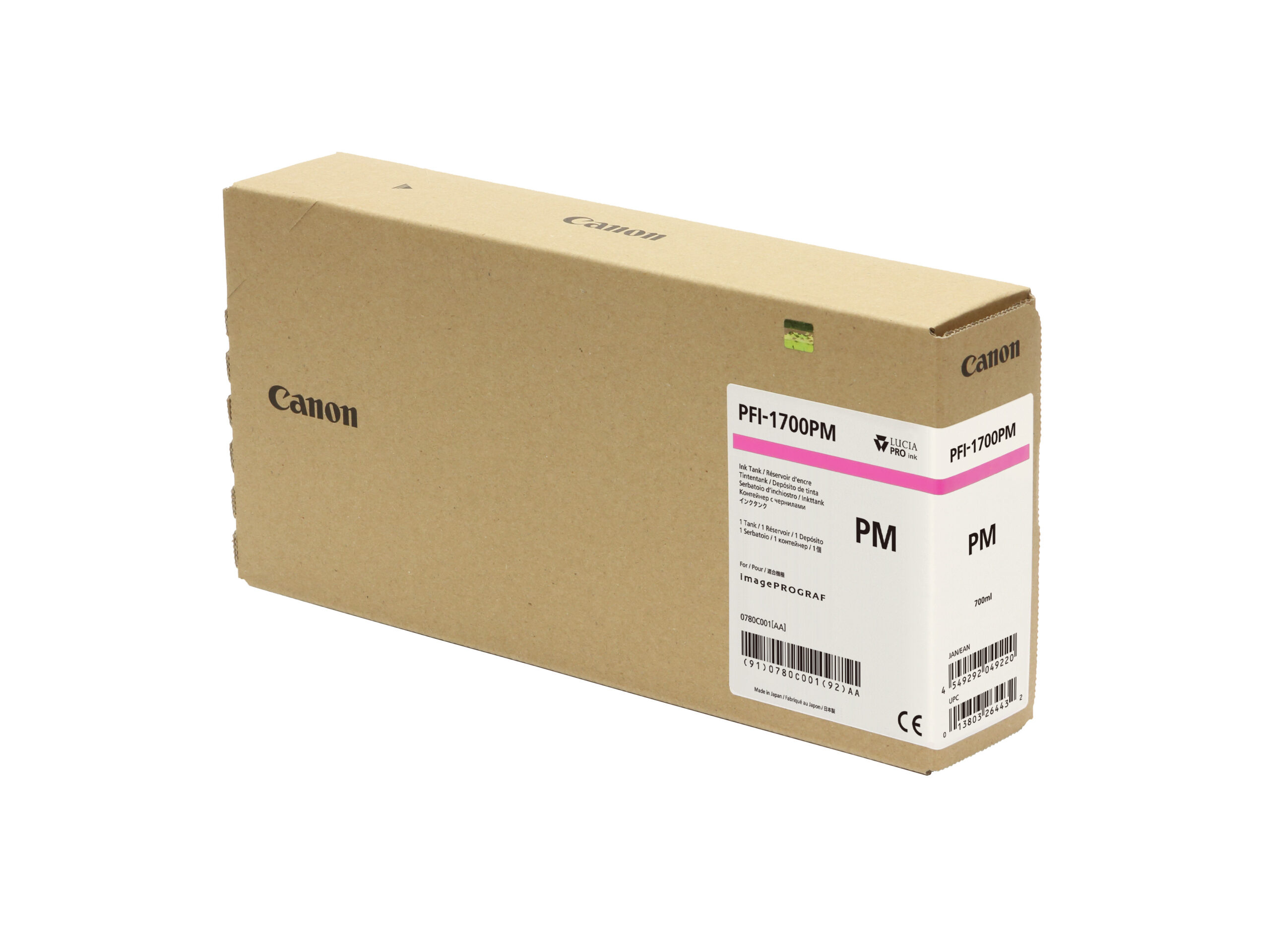 Canon PFI-1700PM Photo Magenta Ink Tank - 700ml Cartridge - for Canon PRO-2000, PRO-4000, PRO-4000S & PRO-6000S Printer - 0780C001AA - next day delivery from GDS Graphic Design Supplies Ltd