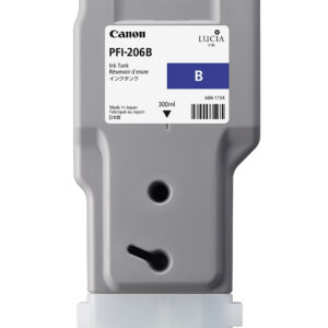 Canon PFI-206B Printer Ink Cartridge - Blue Ink Tank - 300ml - 5311B001AA - for Canon iPF6400 & iPF6450 Printers - express delivery from GDS - Graphic Design Supplies Ltd