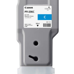 Canon PFI-206C Printer Ink Cartridge - Cyan Ink Tank - 300ml - 5304B001AA - for Canon iPF6400, iPF6400S, iPF6400SE, iPF6450 Printers - express delivery from GDS - Graphic Design Supplies Ltd