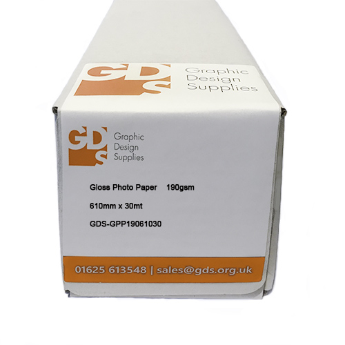 GDS Gloss (High Glossy) Photo Paper Roll | 190gsm | 24" inch | A1+ | 610mm x 30mt | GDS-GPP19061030 - BOXED