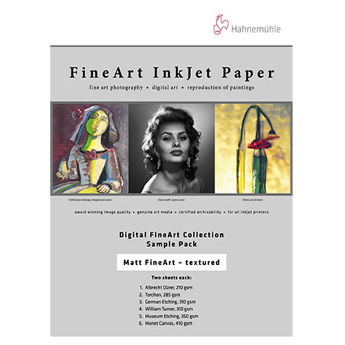 Hahnemühle Digital Inkjet Fine Art Paper | Media Test Pack | Matt Textured | 14 Sheets | 10640304