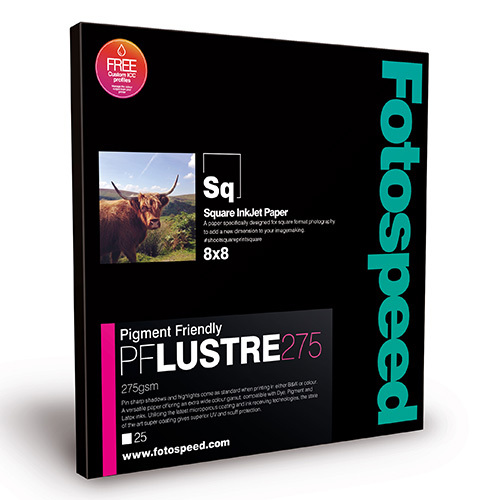 Fotospeed PF Lustre 275 Square Paper Sheets - 275gsm - 8" x 8" inch - 50 Sheets - 7D023