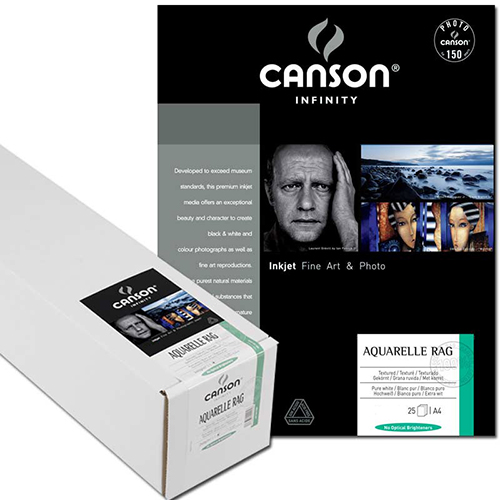 Canson Infinity Aquarelle Rag 310 Fine Art Matt Textured Paper Roll - 310gsm - 17" inch - 432mm x 15.2mt - C6122000
