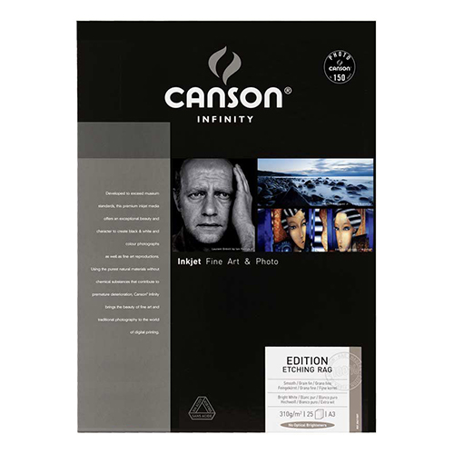 Canson Infinity Edition Etching Rag 310 Fine Art Matt Textured Paper Sheets - 310gsm - A4 x 25 sheets - C6211006