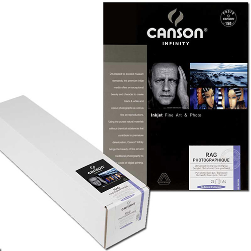 Canson Infinity Rag Photographique 310 Fine Art Matt Smooth Paper Roll - 310gsm - 44" inch - 1118mm x 15.2mt - C6212019