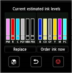 Canon wide format printer ink levels