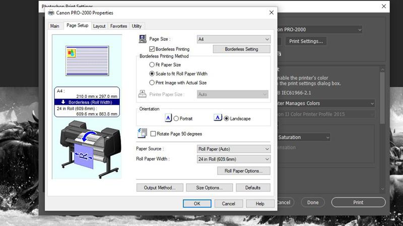 Setting up to print Panoramics Setting up to print Panoramics