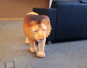 Creating paper craft projects with Canon and Creative Park - A 3D paper lion printed on a Canon printer