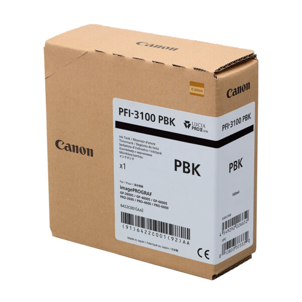 Canon PFI-3100PBK Photo Black Ink Cartridge In Packaging