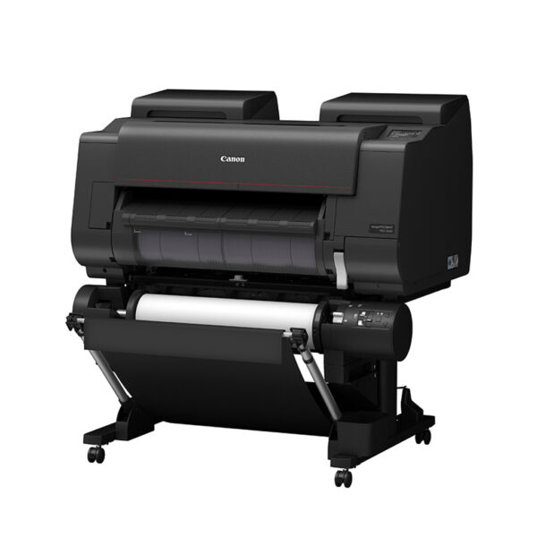 Canon PRO-2600 A1 24inch Wide Format Printer Facing Front Left And Configured With A Dual Roll Feed Unit