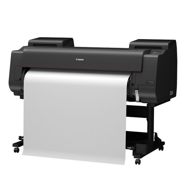 Canon PRO-4600 44inch Wide Format Printer Facing Front Left With Blank Page Being Printed