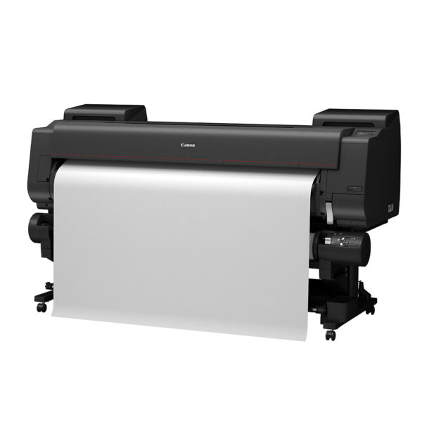 Canon PRO-6600 60inch Wide Format Printer Facing Front Left With Blank Page Being Printed